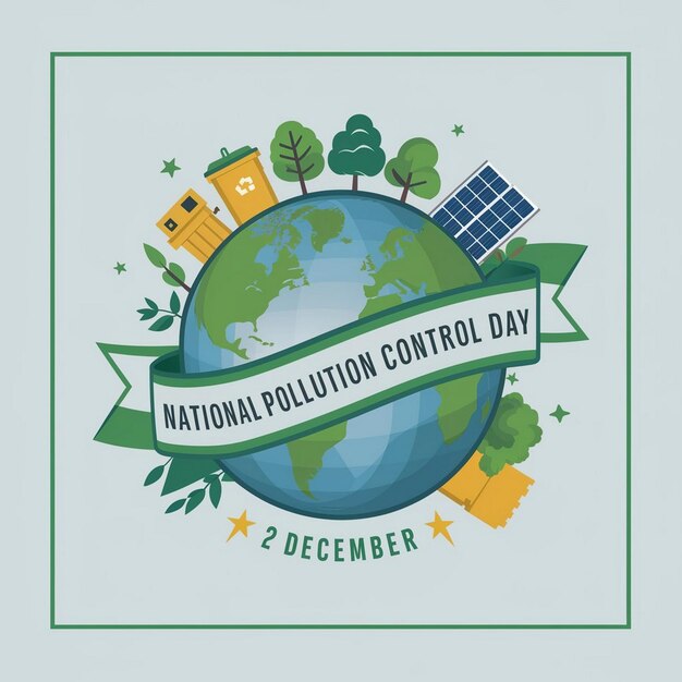 Photo national pollution control day design illustration