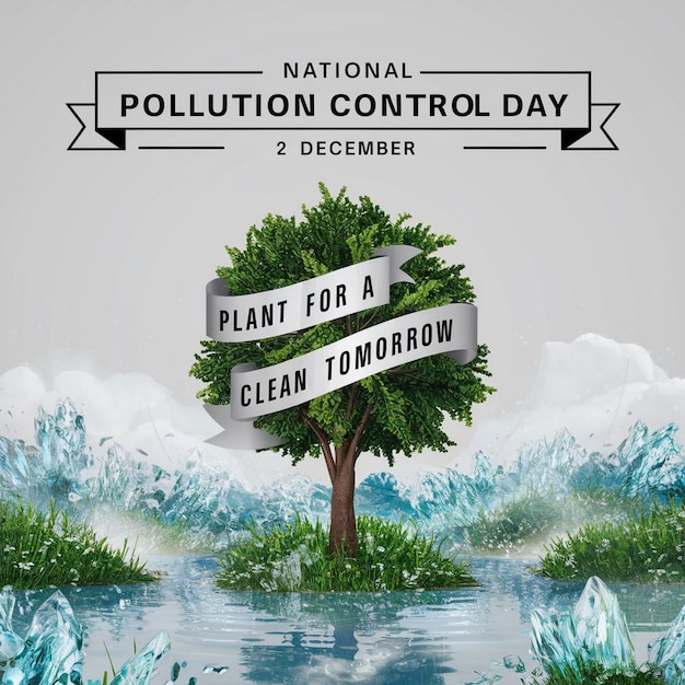 Photo national pollution control day design illustration