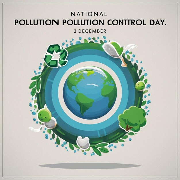 National Pollution Control Day Design Illustration