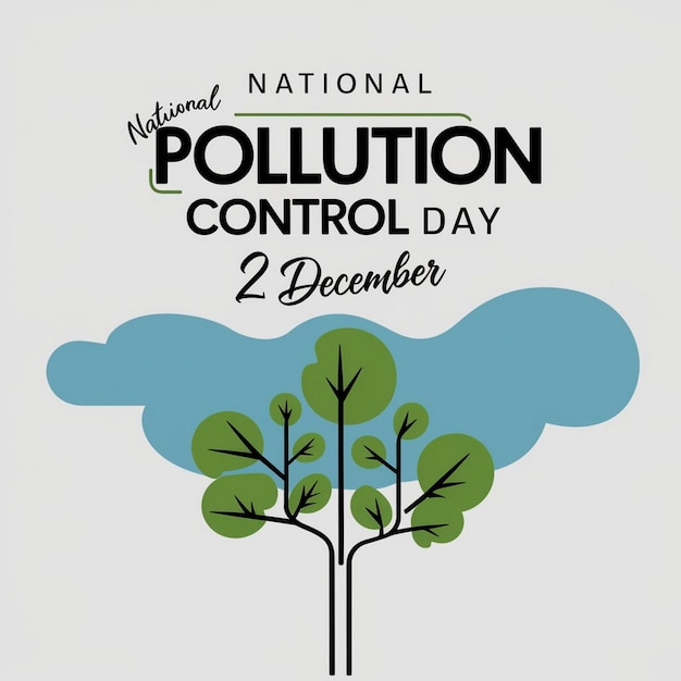 Photo national pollution control day design illustration