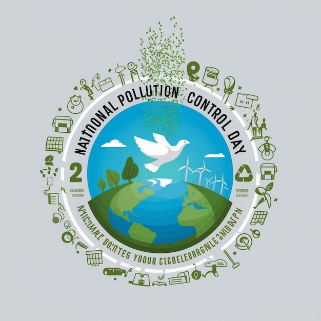 Photo national pollution control day design illustration