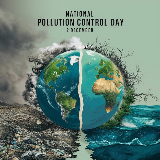 National Pollution Control Day Design Illustration