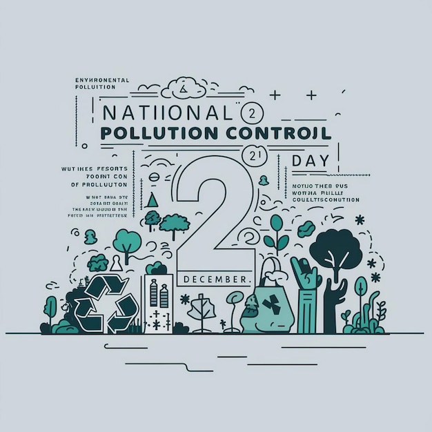 Photo national pollution control day design illustration