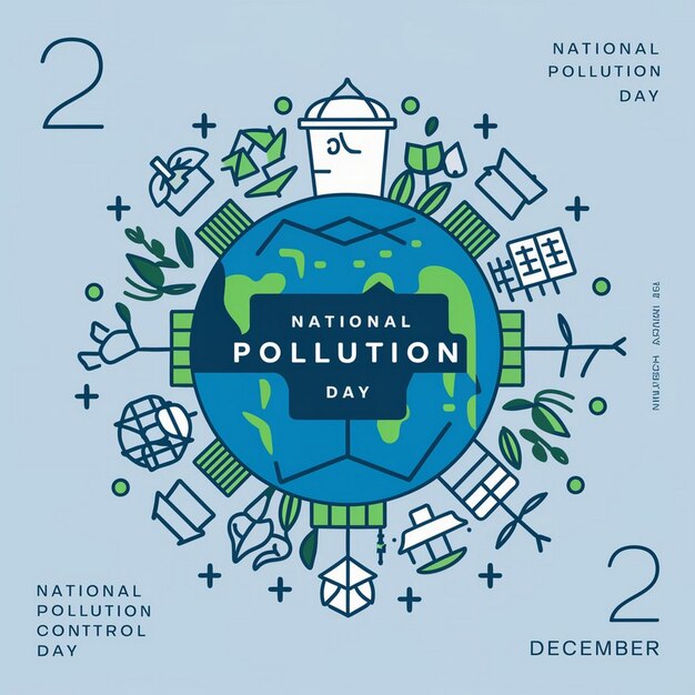 National Pollution Control Day Design Illustration