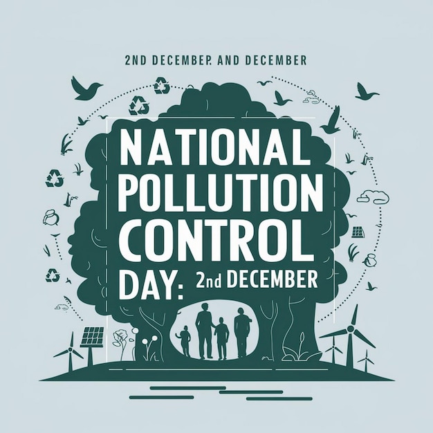 Photo national pollution control day design illustration