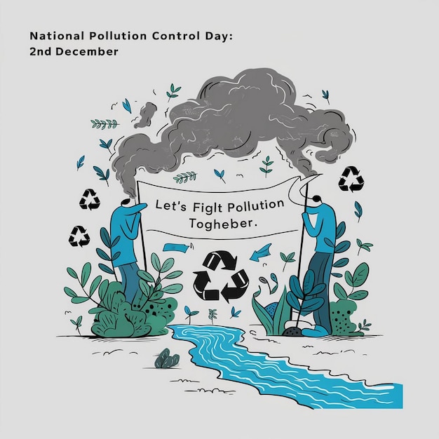 Photo national pollution control day design illustration