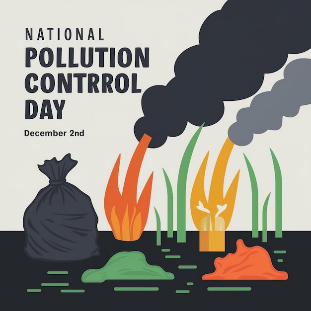 Photo national pollution control day design illustration