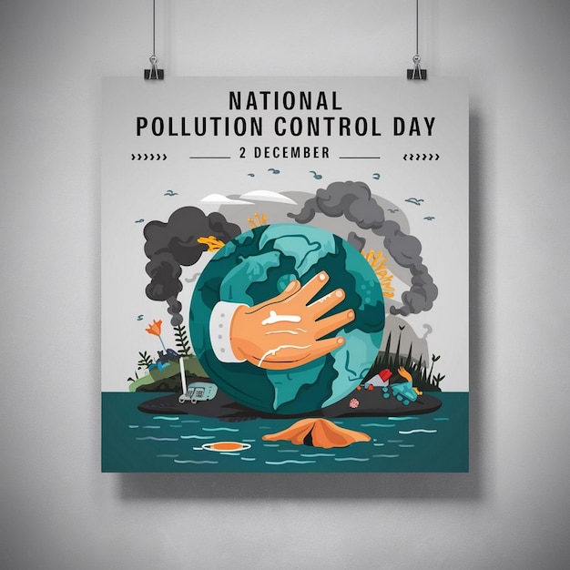 National Pollution Control Day Design Illustration