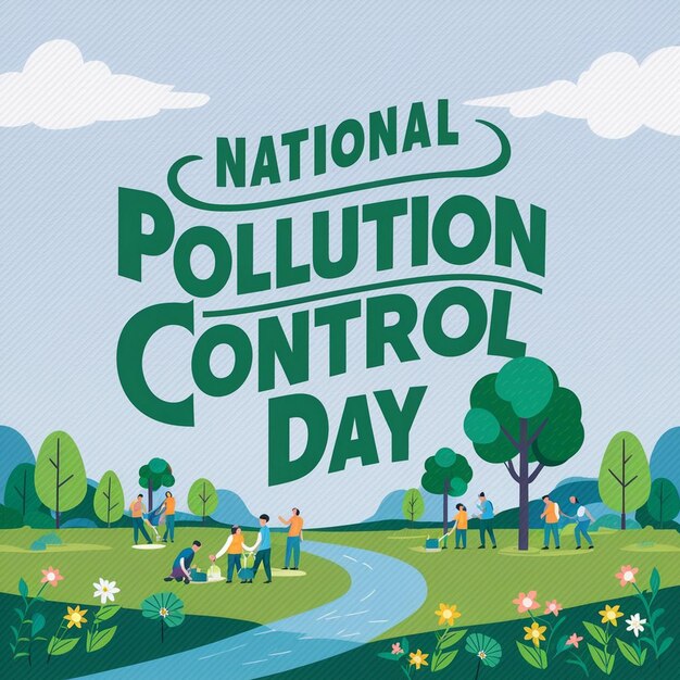 National Pollution Control Day Design Illustration