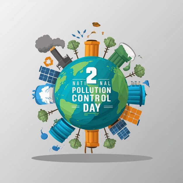 Photo national pollution control day design illustration