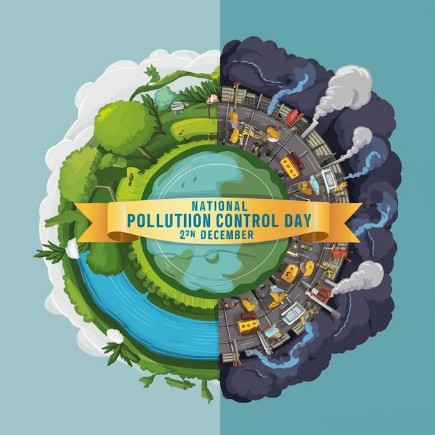 Photo national pollution control day design illustration