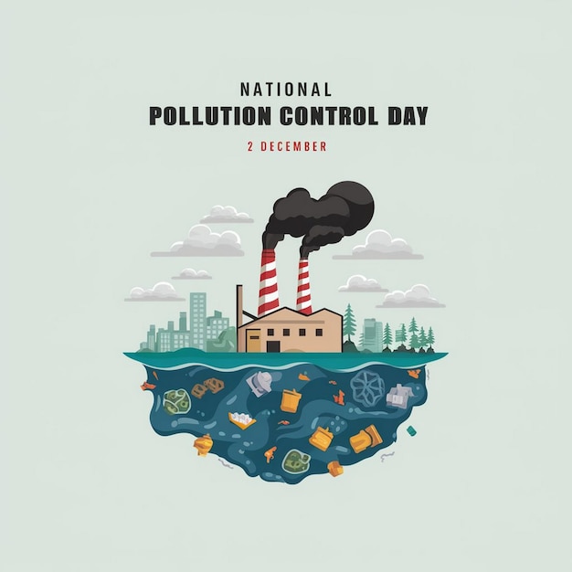 Photo national pollution control day design illustration