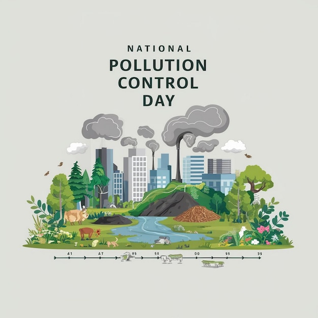 Photo national pollution control day design illustration