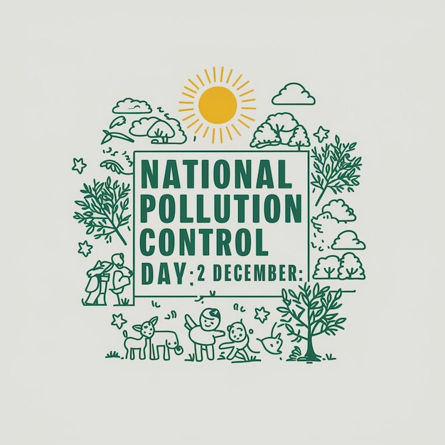 National Pollution Control Day Design Illustration