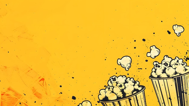 National Popcorn Day Simple Illustration Banner