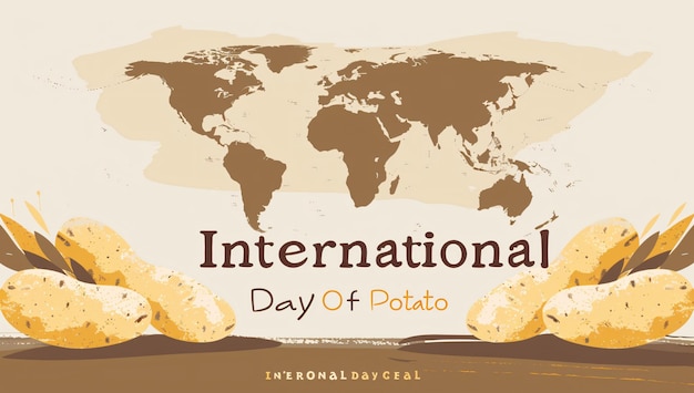 National Potato Day Celebration Flyer Flat Design Vector Graphic Featuring a Festive Potato Theme