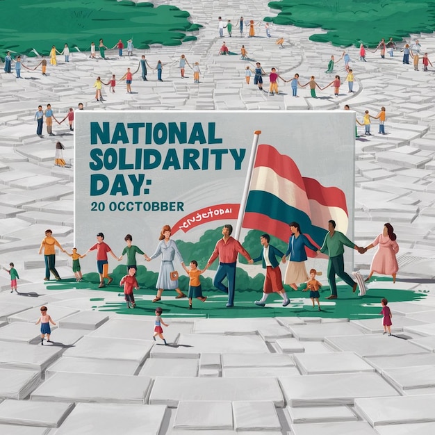 National Solidarity Day Celebration Design Illustration