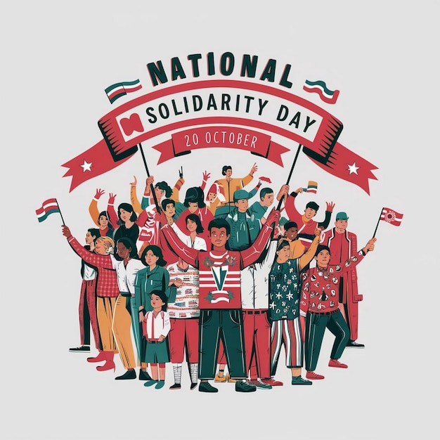 National Solidarity Day Celebration Design Illustration