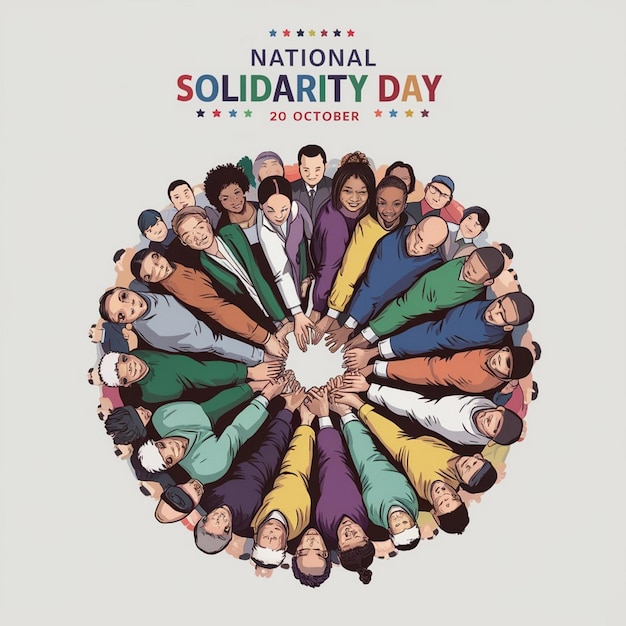 National Solidarity Day Celebration Design Illustration