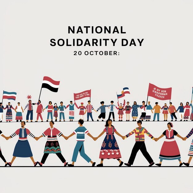 National Solidarity Day Celebration Design Illustration