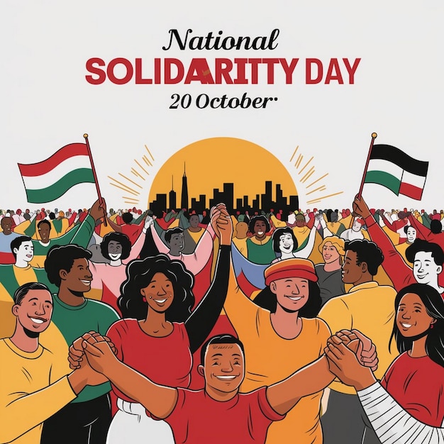 National Solidarity Day Celebration Design Illustration