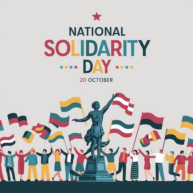 National Solidarity Day Celebration Design Illustration