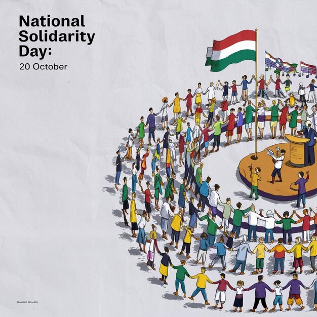 National Solidarity Day Celebration Design Illustration