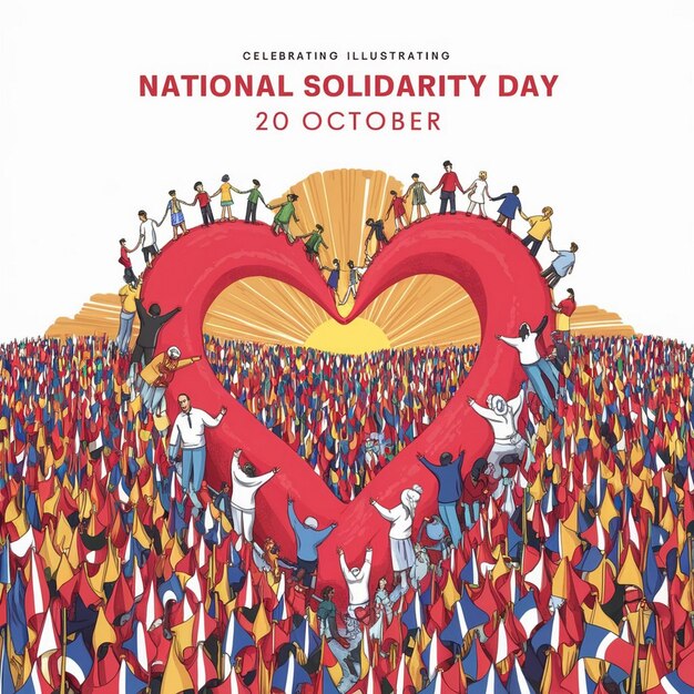 National Solidarity Day Celebration Design Illustration