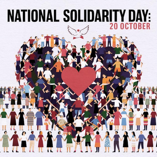 National Solidarity Day Celebration Design Illustration