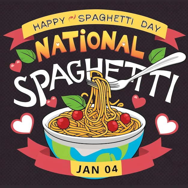 National Spaghetti Day banner design spaghetti graphics food banner pasta day design spaghetti art N