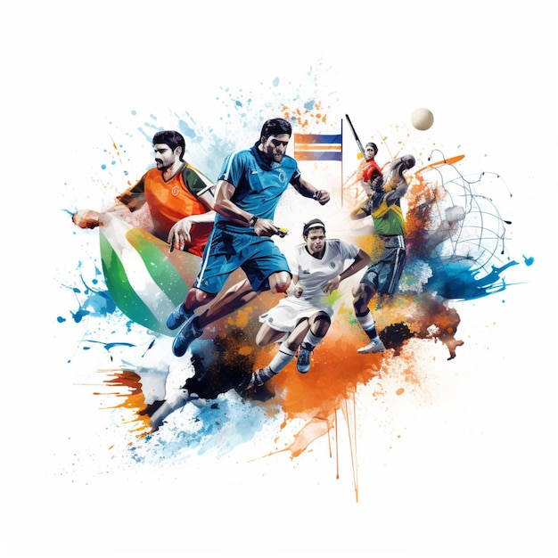 National sport of India with white background high