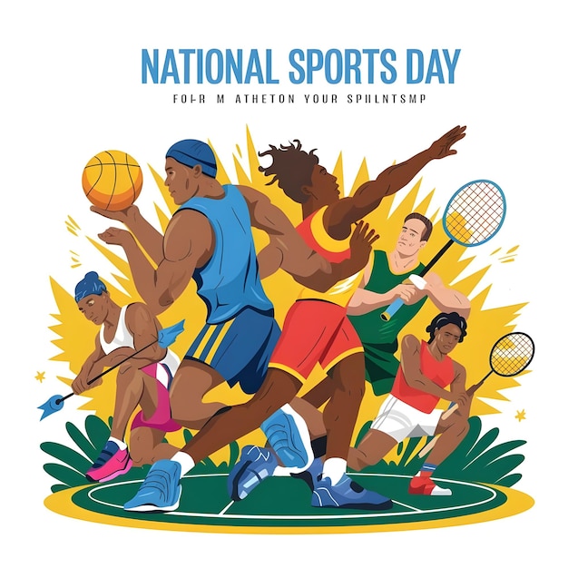 National Sports Day 29 august India celebrates National Sports Day Poster Typography Calligraphy Social Media Poster