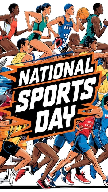 National sports day Illustrationtypography