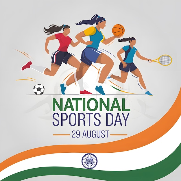 National sports day poster and background