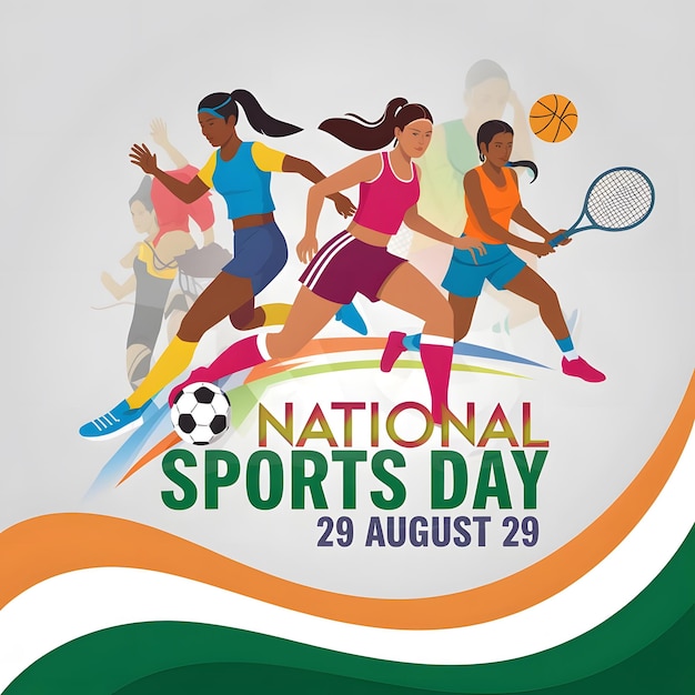 National sports day poster and background