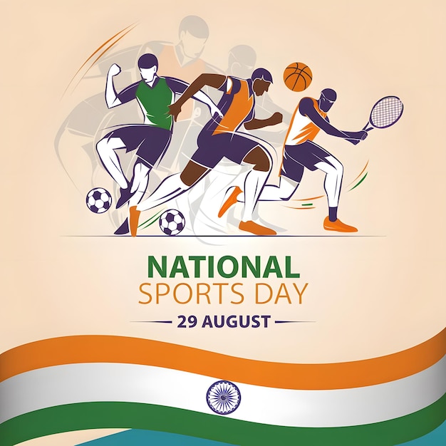 National sports day poster and background