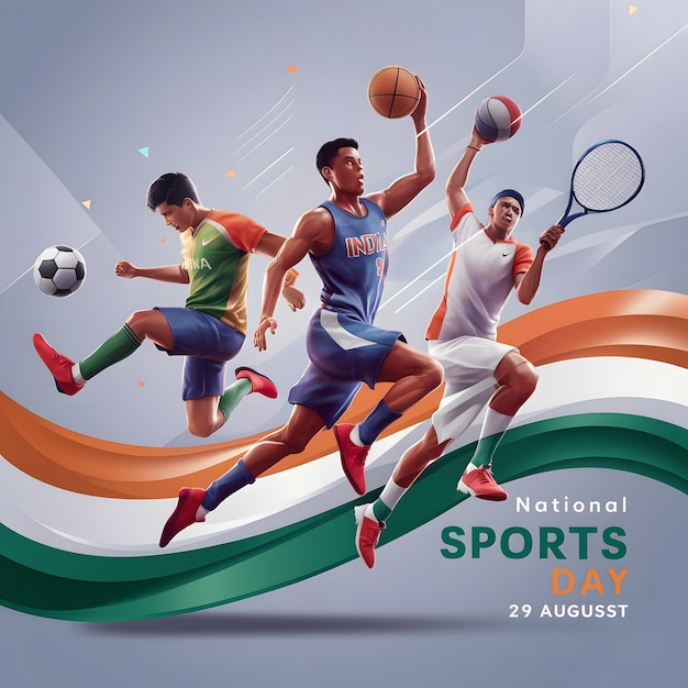 National sports day poster and background