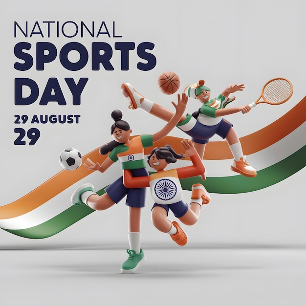 National sports day poster and background