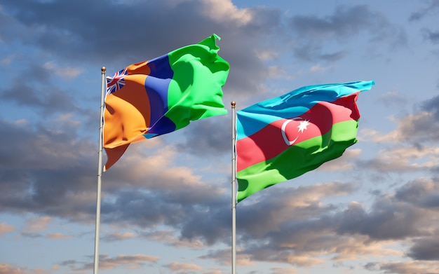 national state flags of Sultanate of M'Simbati and Azerbaijan