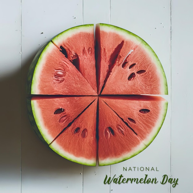 National Watermelon Day poster post banner illustration Vector Design 3 August Watermelon Day