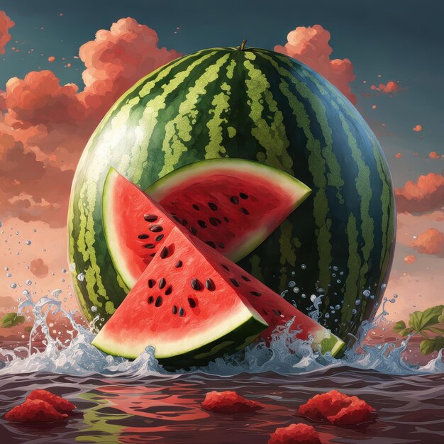 Photo national watermelon day satisfying in the summer heat