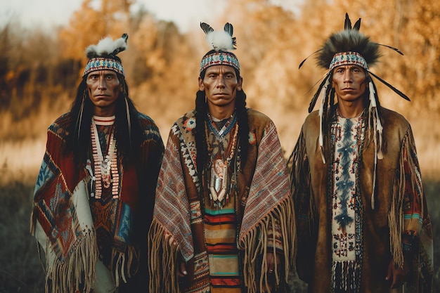 native americans in traditional attire