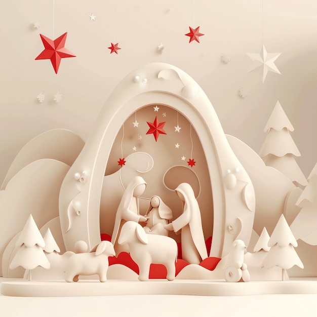 Nativity Scene 3D holidays background