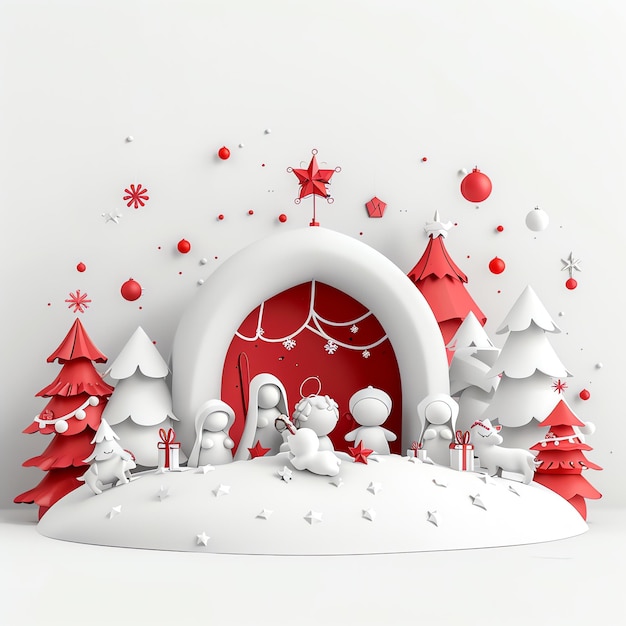 Nativity Scene 3D holidays background