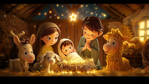 Photo nativityplay_childrenbethlehem_cartoonscene