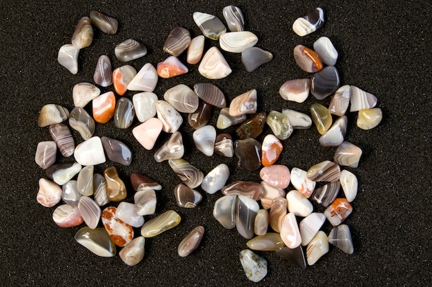 Natural Agate various types and color gems mineral collection as nice natural background