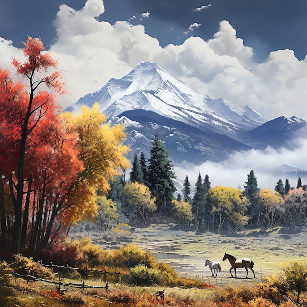 natural autumn landscape generated by AI