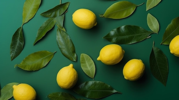 Natural background with lemon Illustration AI GenerativexA