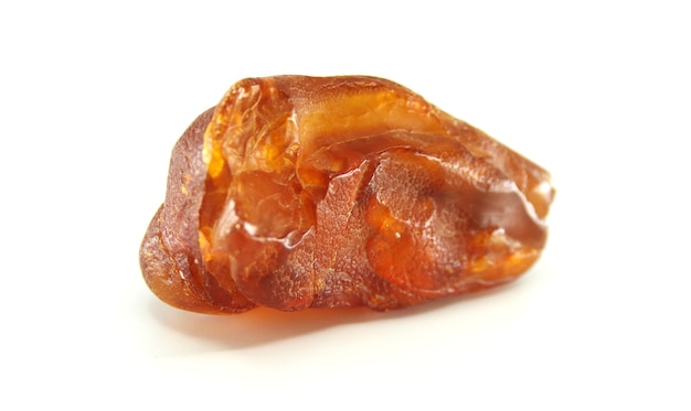 Natural Baltic amber. Piece of beautiful yellow translucent natural amber