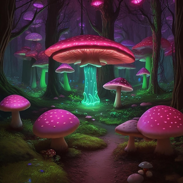 natural beautiful mushroom generative AI